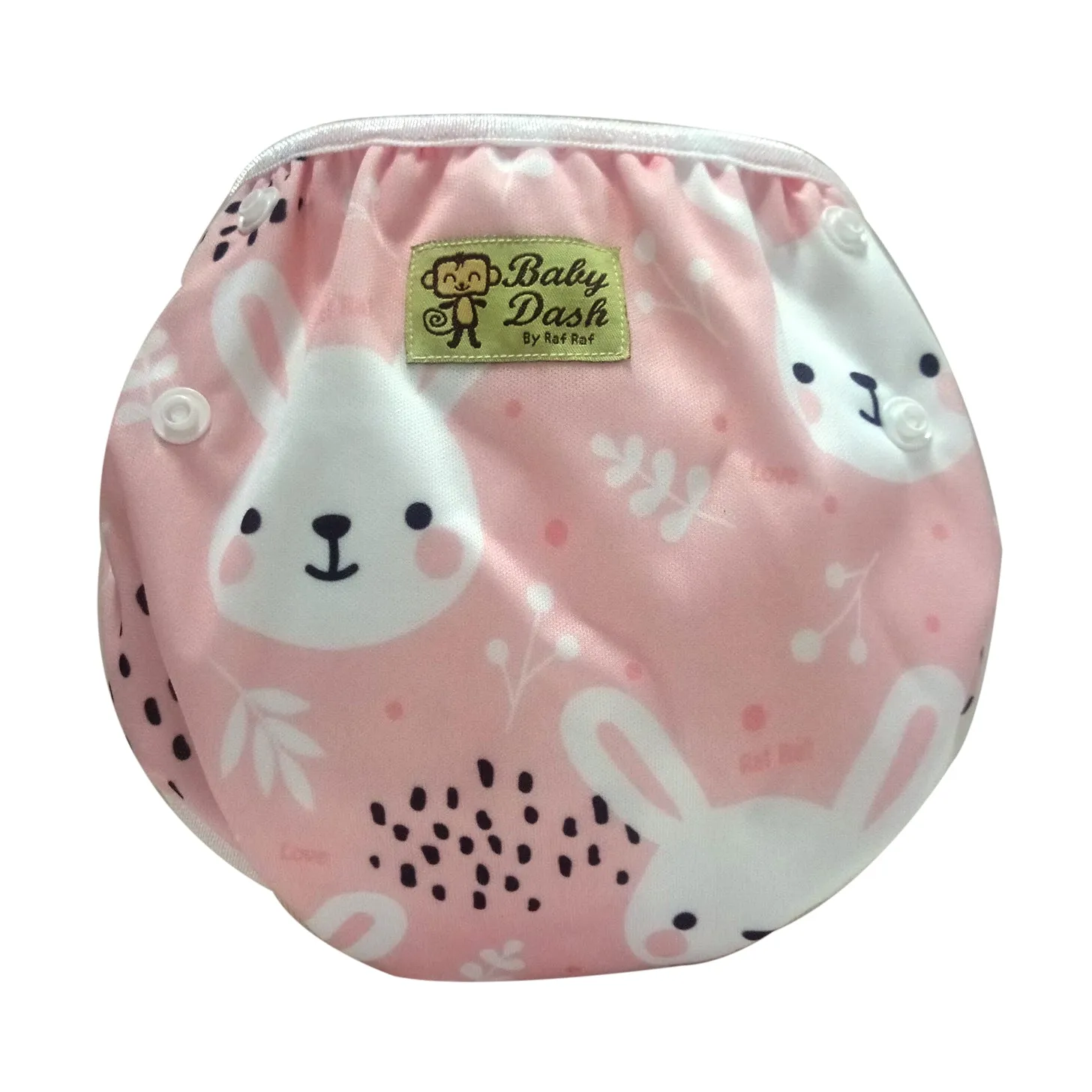 Adjustable Swim Diaper Cum Waterproof Diaper Cover - Pink Bunny