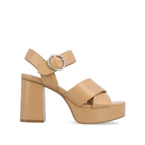 AKEELY STRAPPY HEELS IN FAUX LEATHER