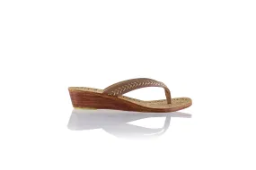 Ayu 35mm Wedges - Mocca & Gold