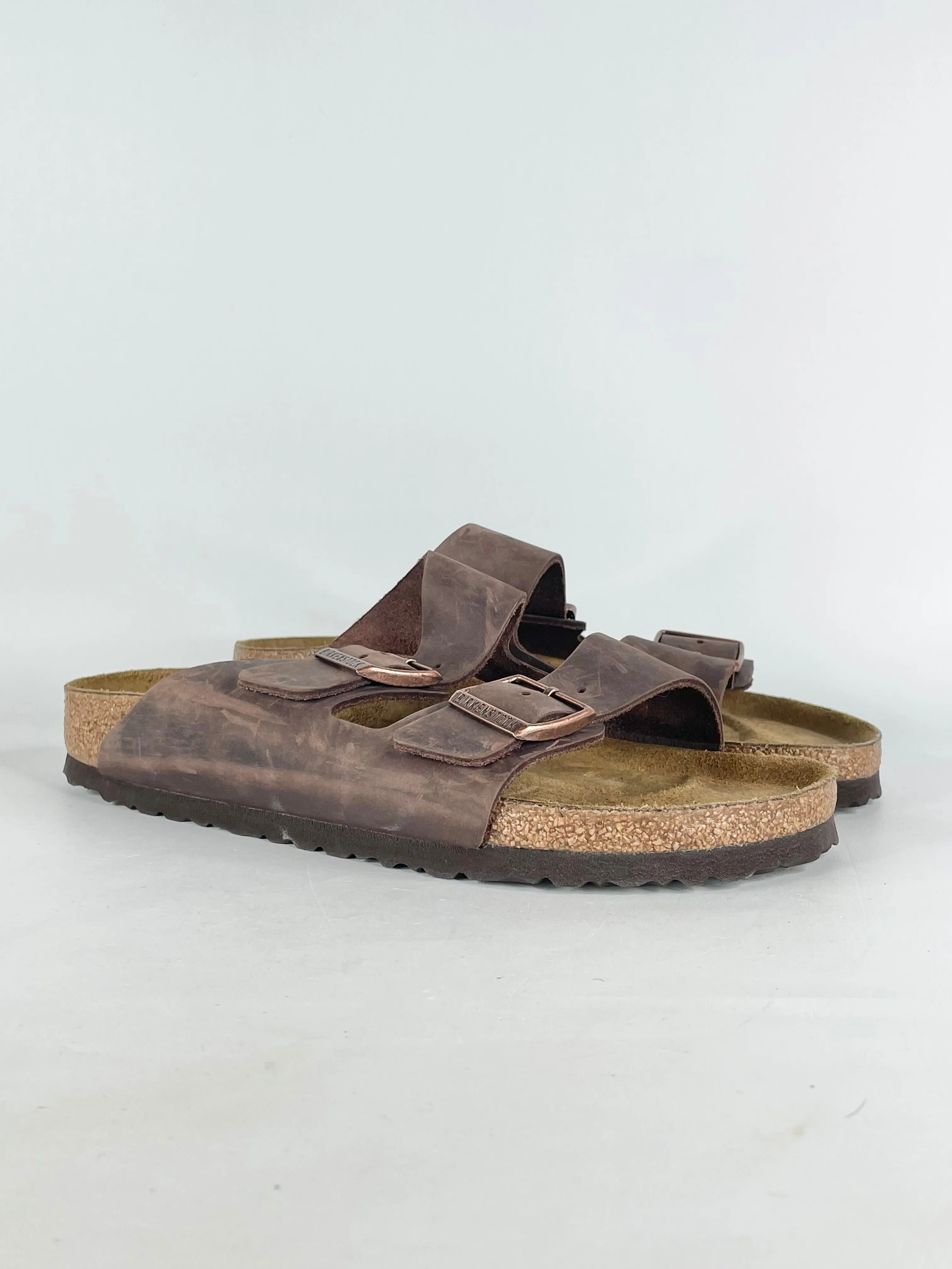 Birkenstock Chocolate Brown Leather Arizona Sandals - EU42