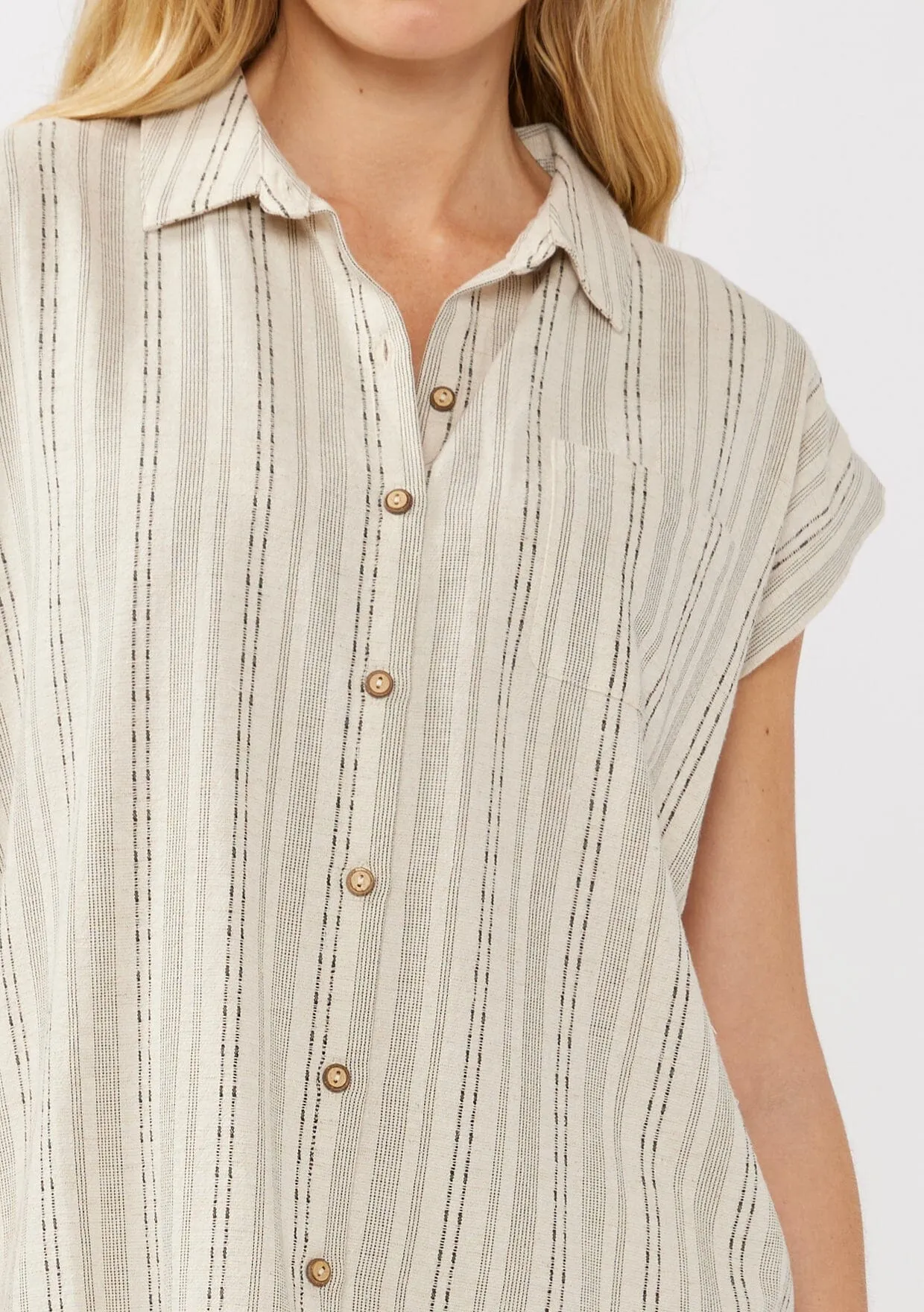 Carefree Escape Striped Camp Shirt