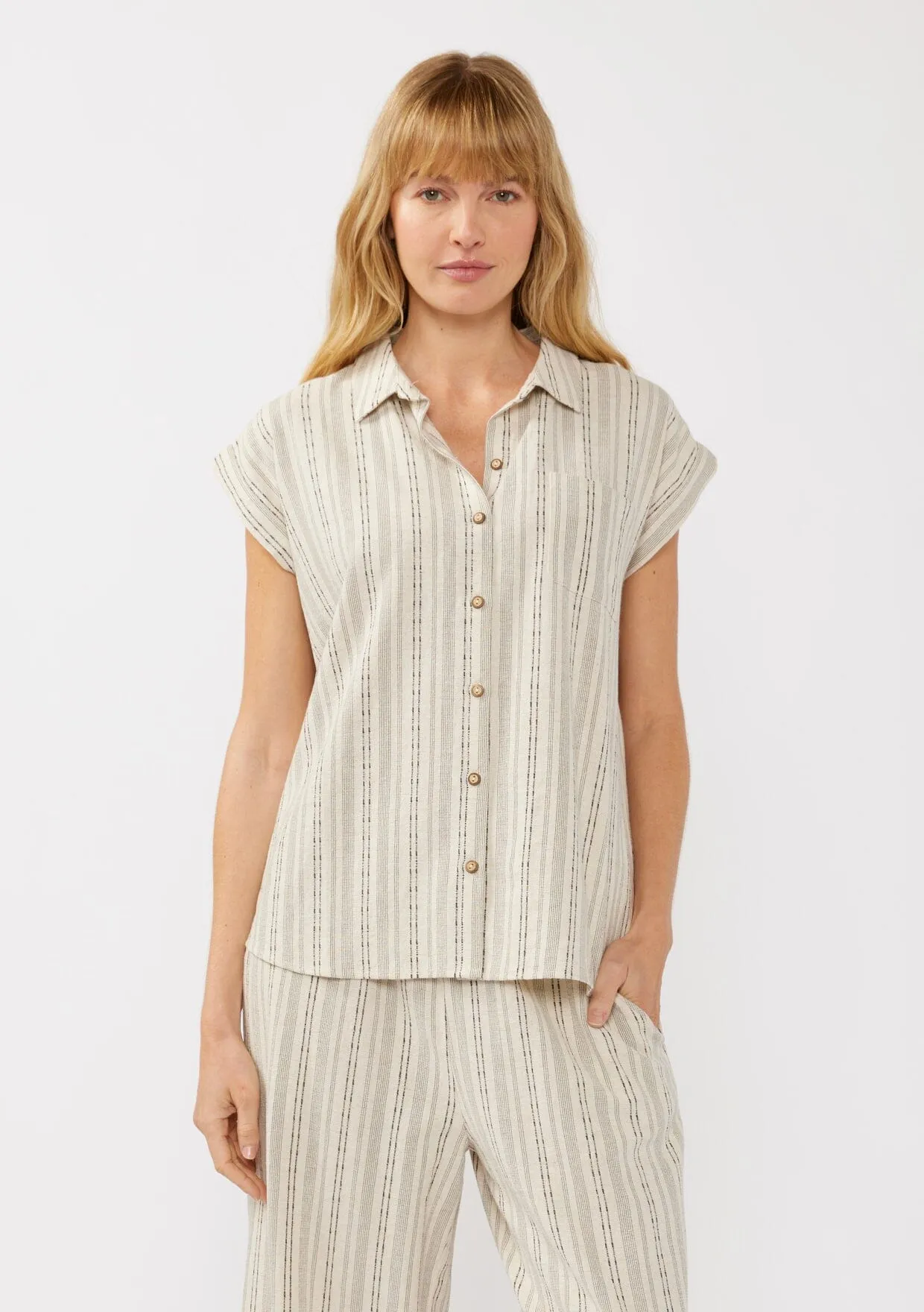 Carefree Escape Striped Camp Shirt