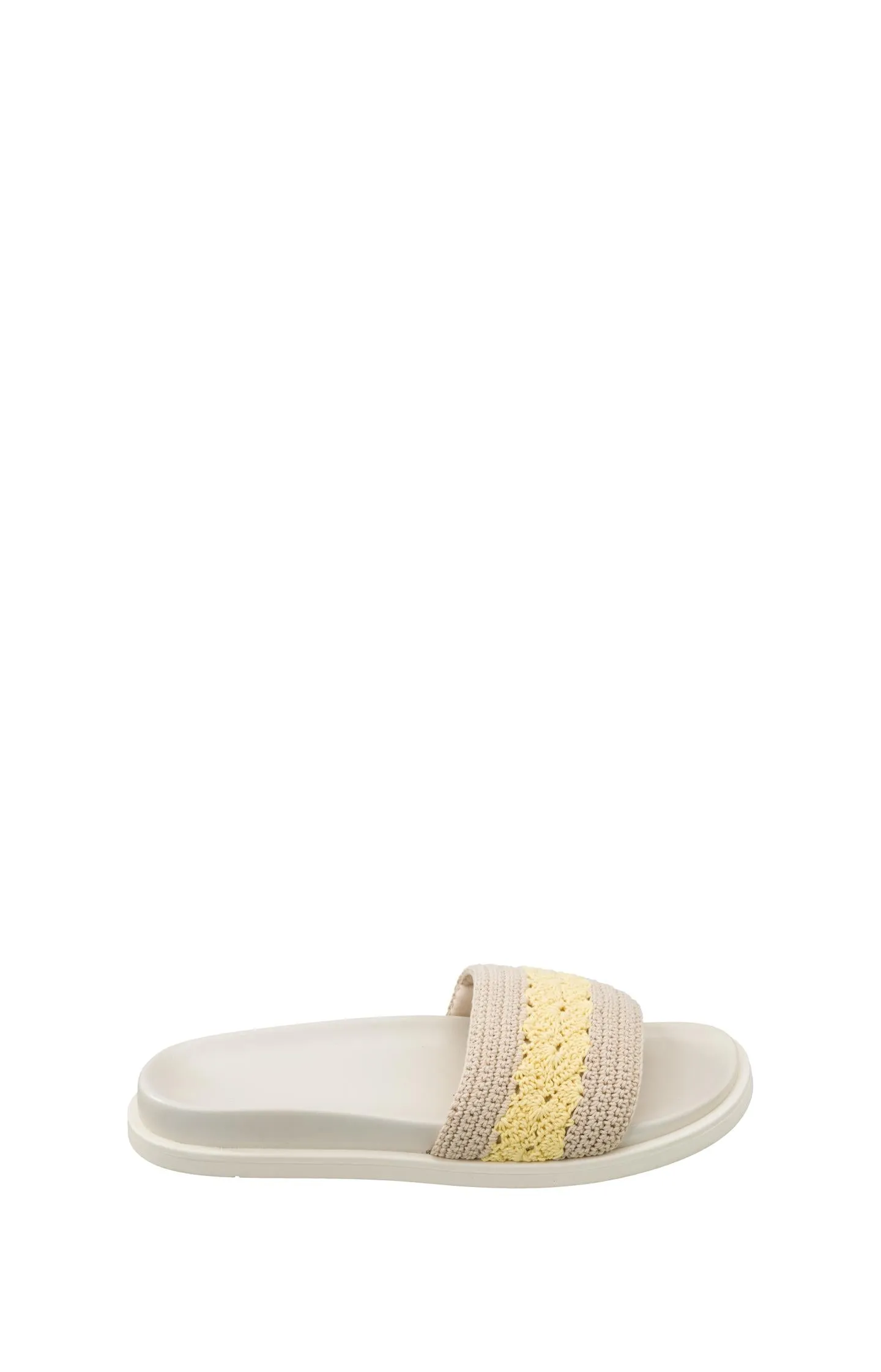 Crochet sandal with stripe - Straw Yellow Dessin