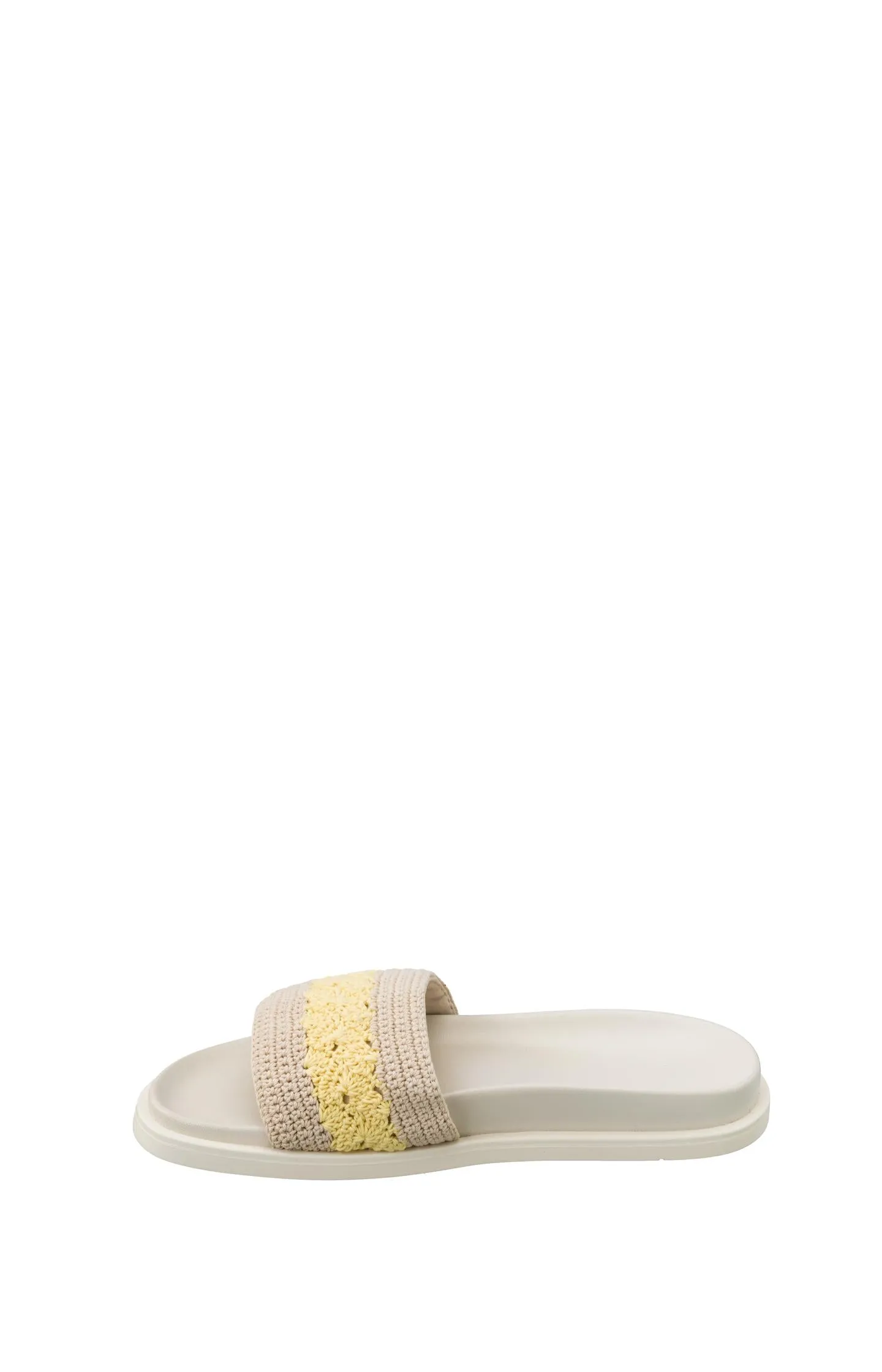 Crochet sandal with stripe - Straw Yellow Dessin