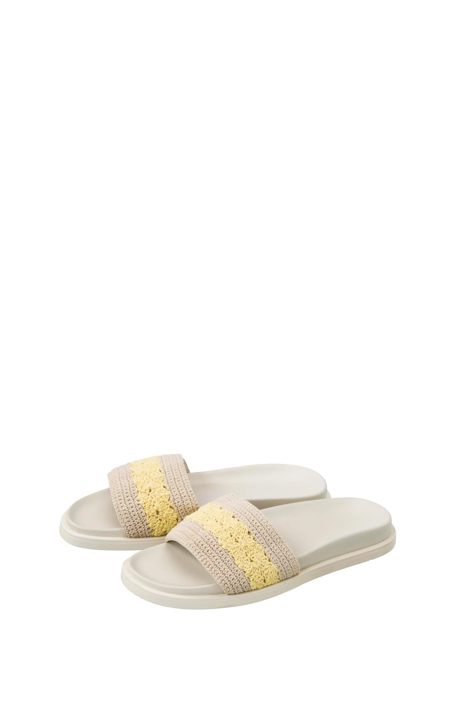 Crochet sandal with stripe - Straw Yellow Dessin