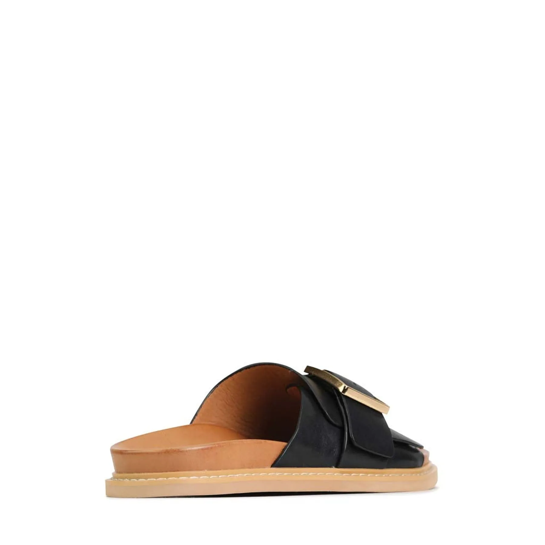 DEDE LEATHER SLIDE SANDALS