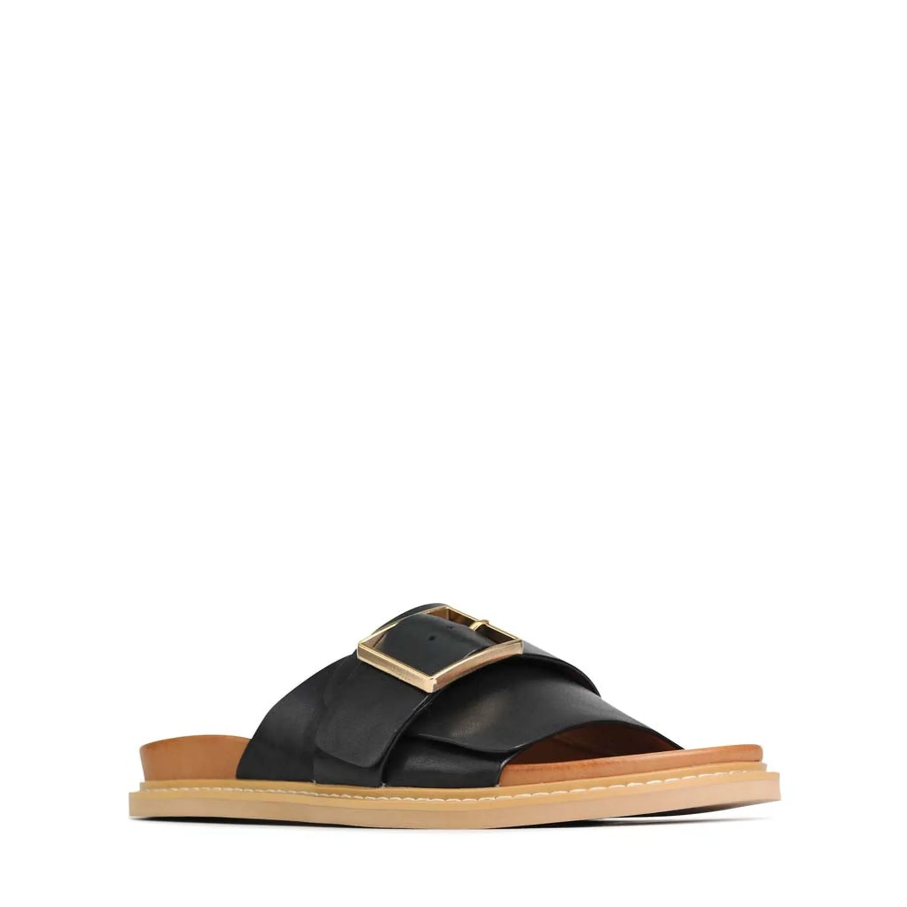 DEDE LEATHER SLIDE SANDALS