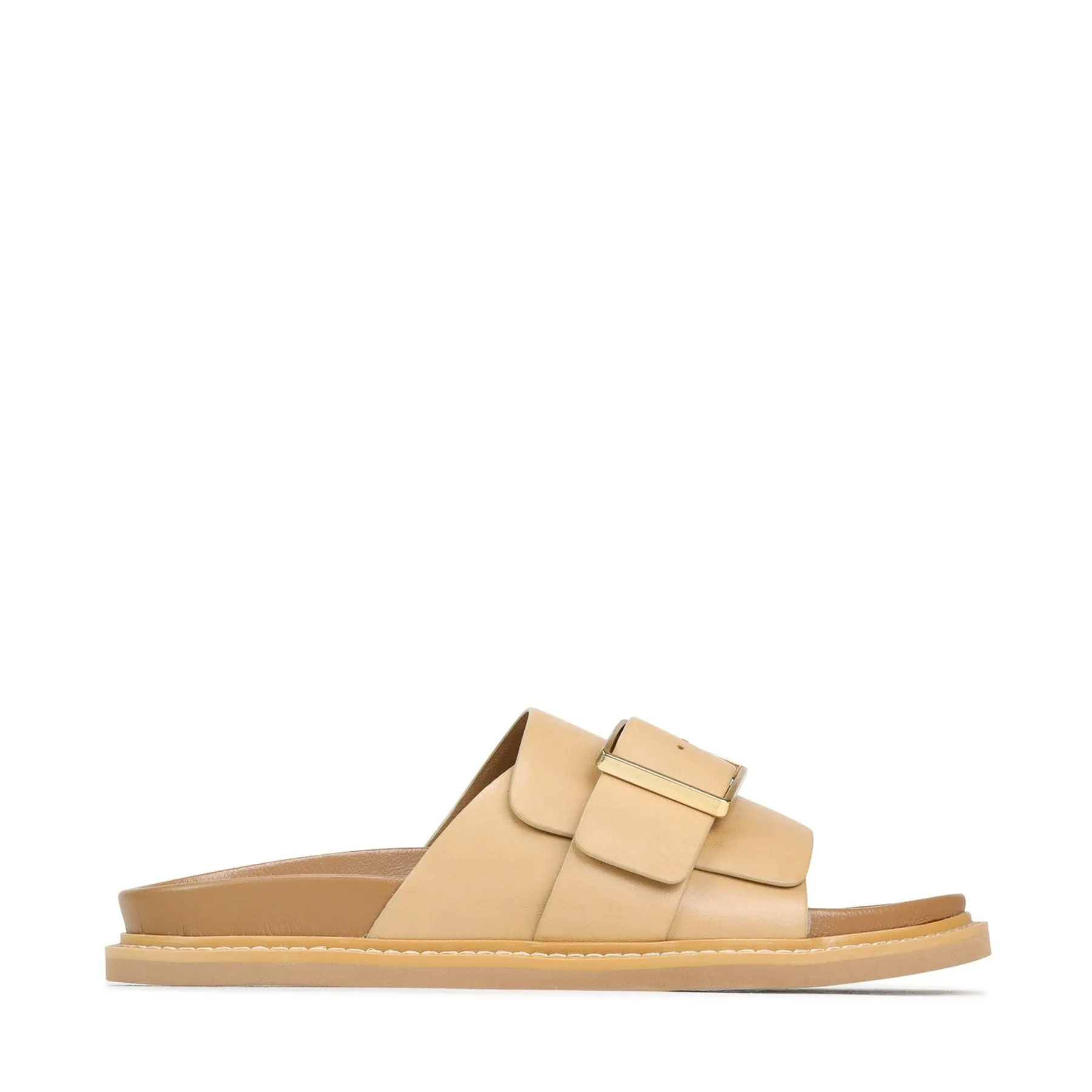 DEDE LEATHER SLIDE SANDALS