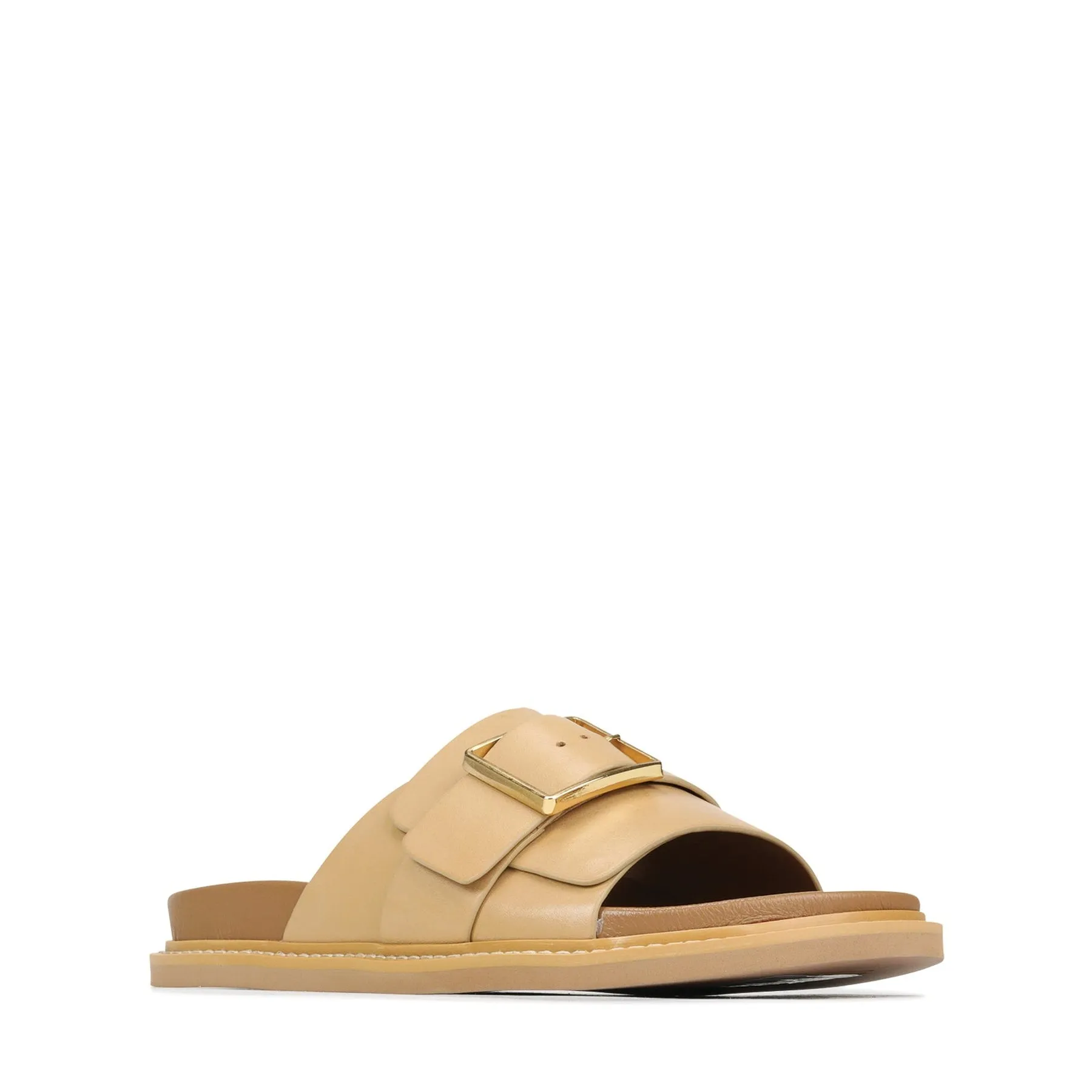 DEDE LEATHER SLIDE SANDALS