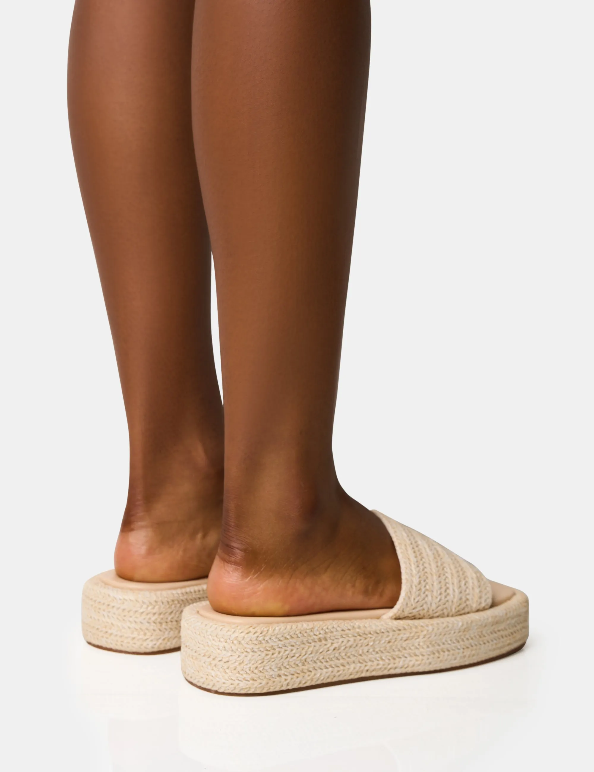 Eclipse Natural Raffia Platform Sandals