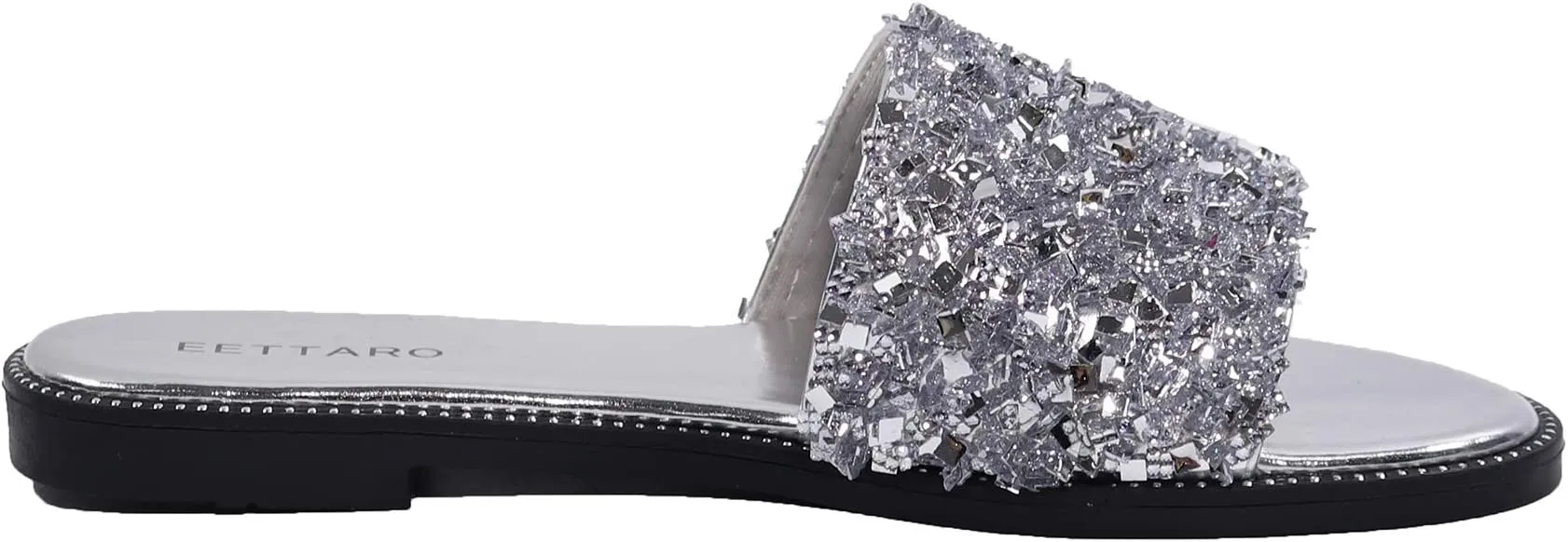 Encrusted Silver Sparkle Fashion Sandals