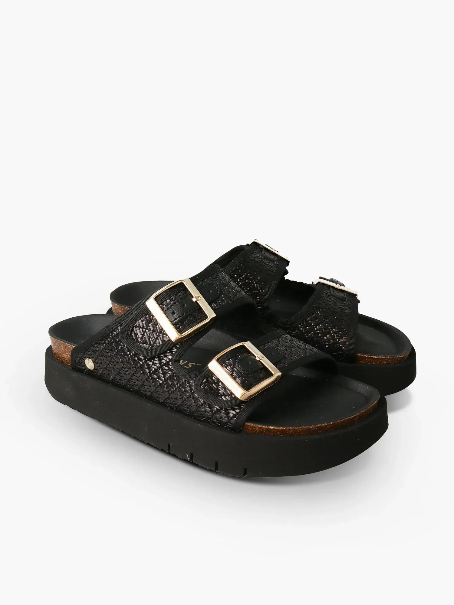 Genuins Hawaii Slider in Raffia Black