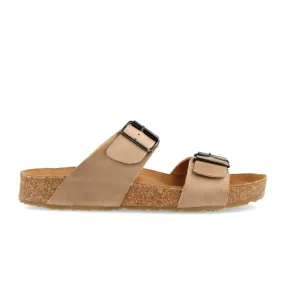 Haflinger Andrea Slide Sandal (Unisex) - Taupe