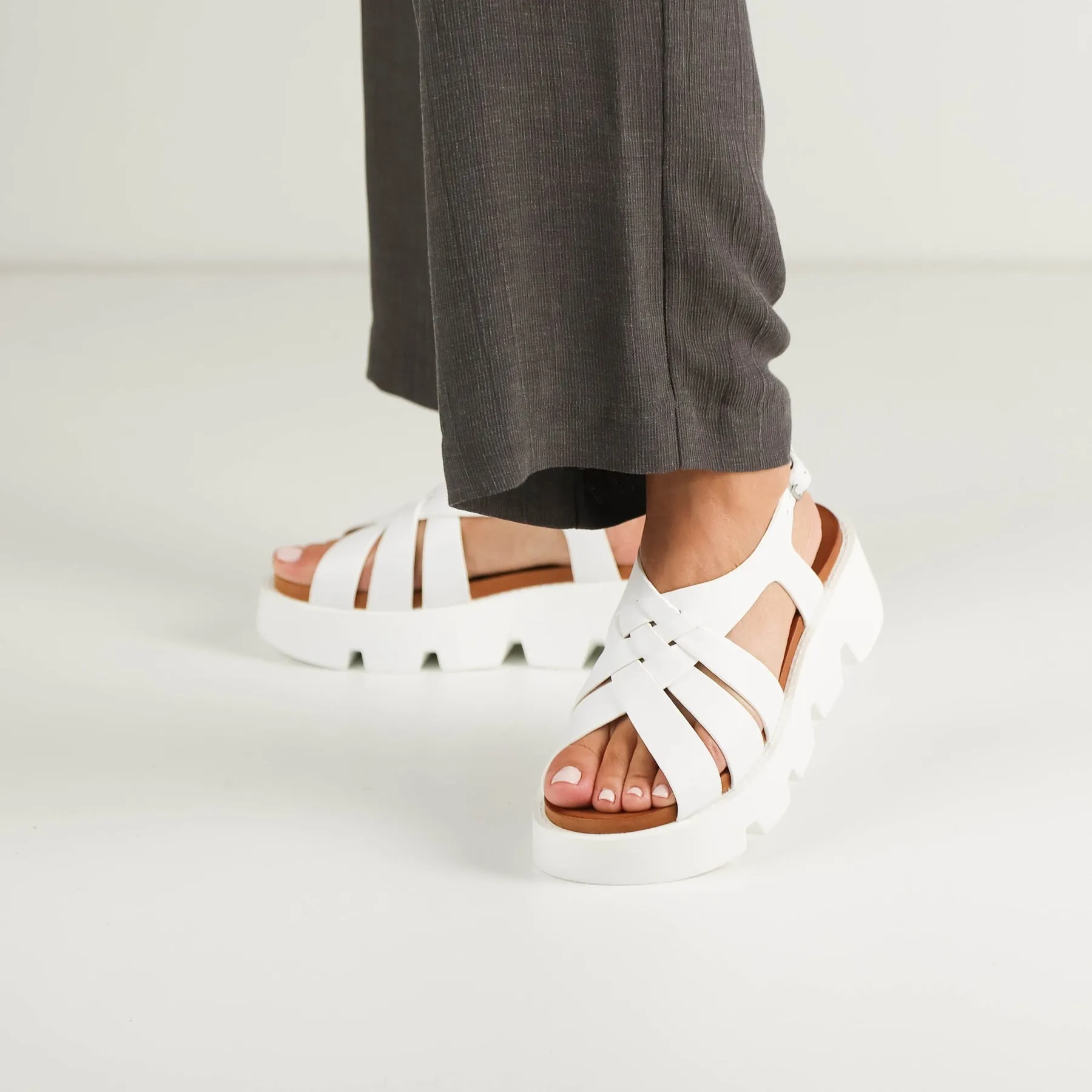 KAILYN LEATHER PLATFORM SANDALS