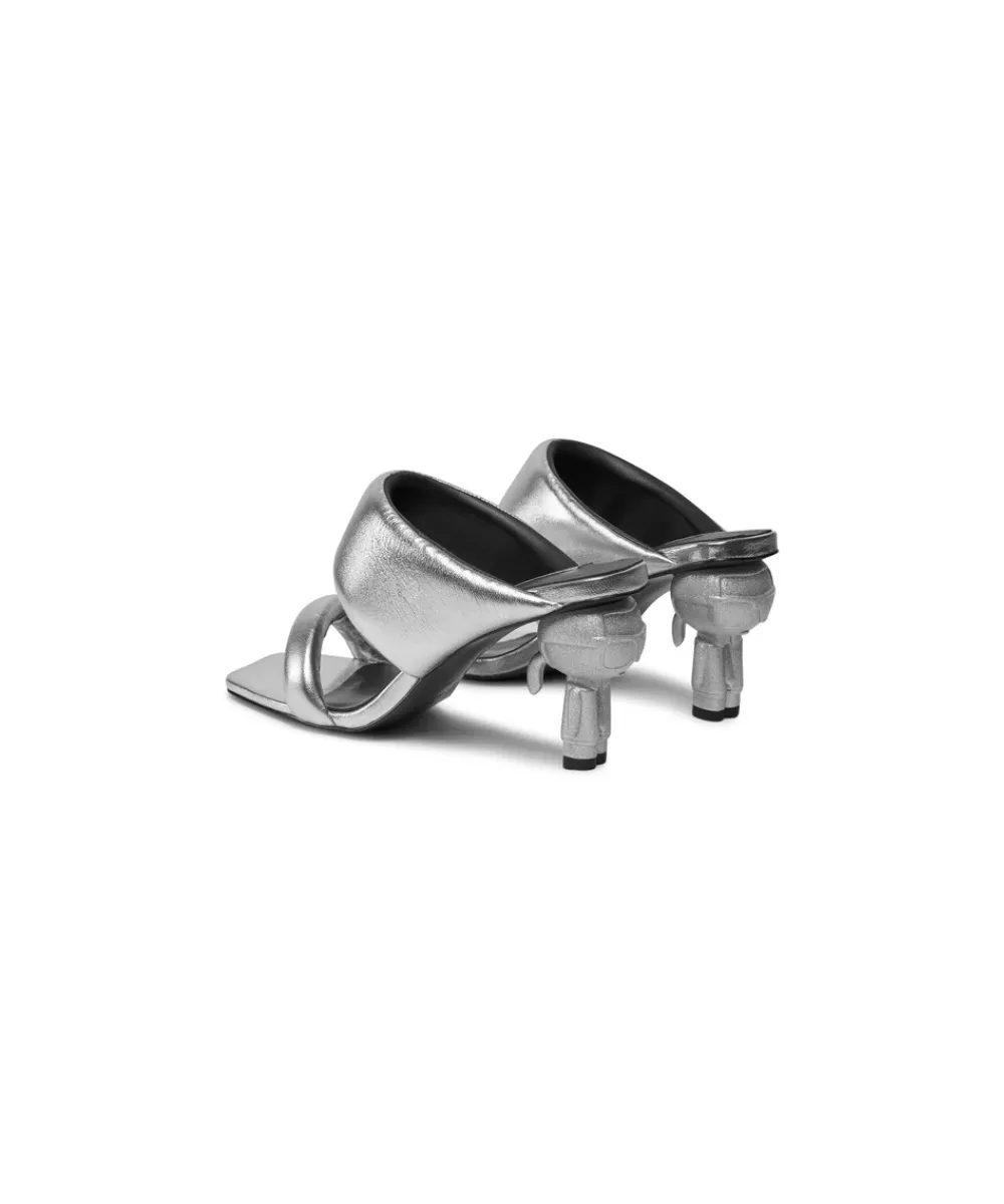 KARL LAGERFELD IKON HEEL PADDED 2-STRAP SANDALS