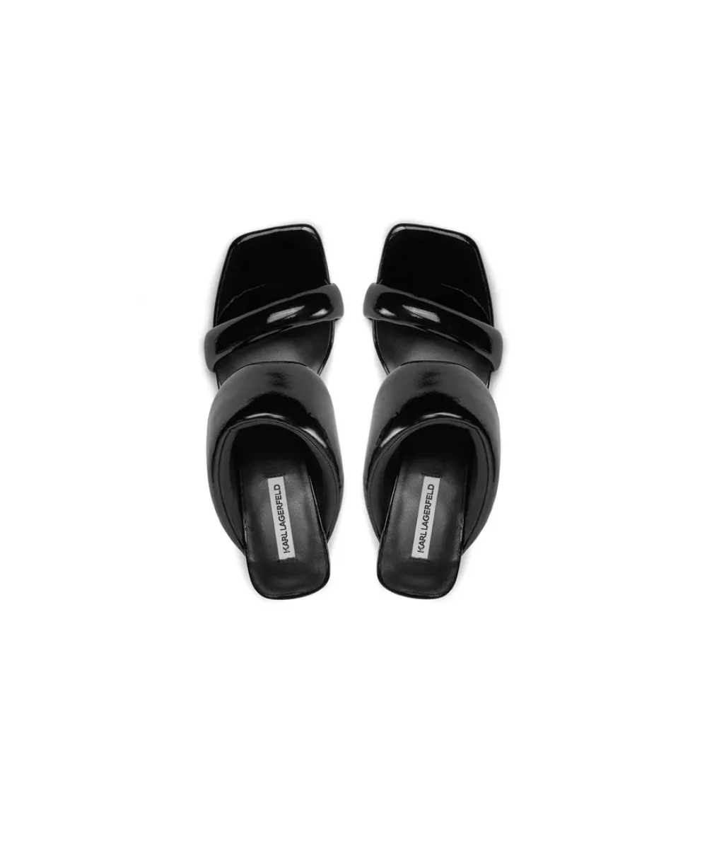 KARL LAGERFELD IKON HEEL PADDED 2-STRAP SANDALS