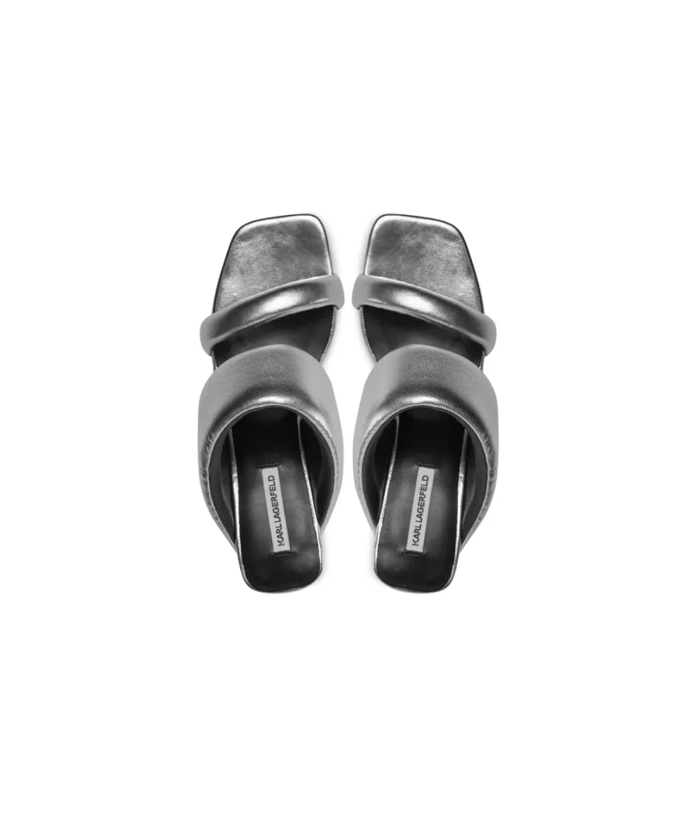 KARL LAGERFELD IKON HEEL PADDED 2-STRAP SANDALS