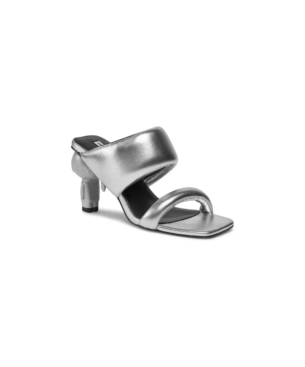 KARL LAGERFELD IKON HEEL PADDED 2-STRAP SANDALS