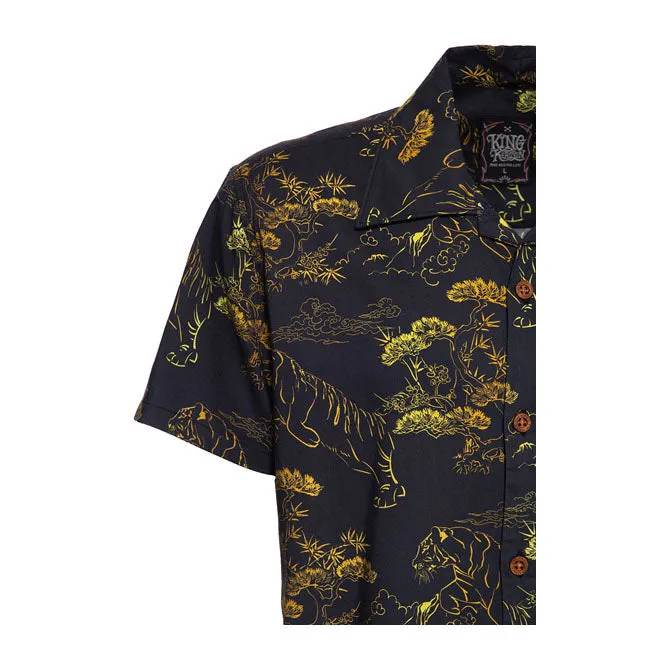 King Kerosin Asian Tiger Hawaii Shirt Multicolor