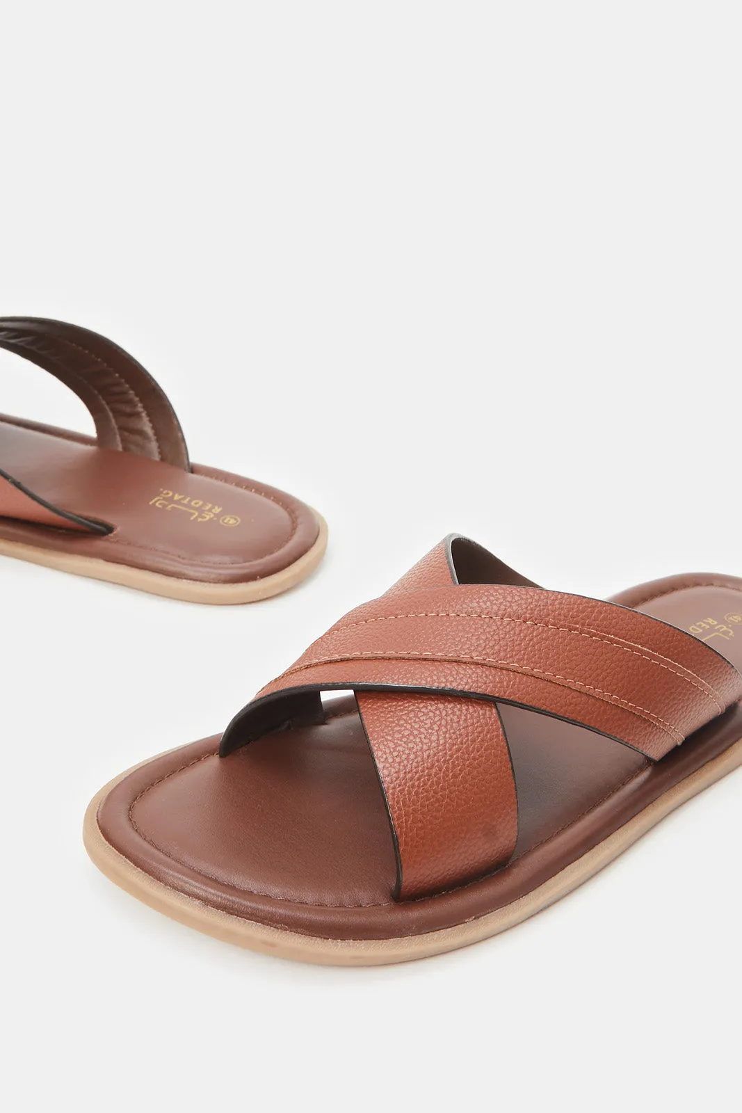 Men Beige Textured Sandals