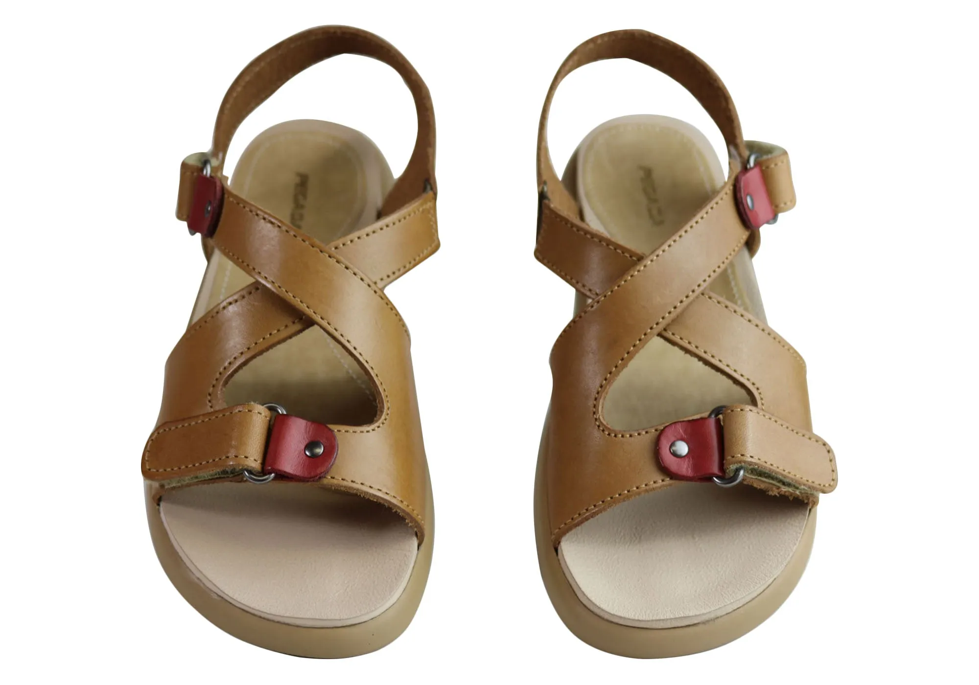 Pegada Ali Womens Comfort Adjustable Leather Sandals Made In Brazil