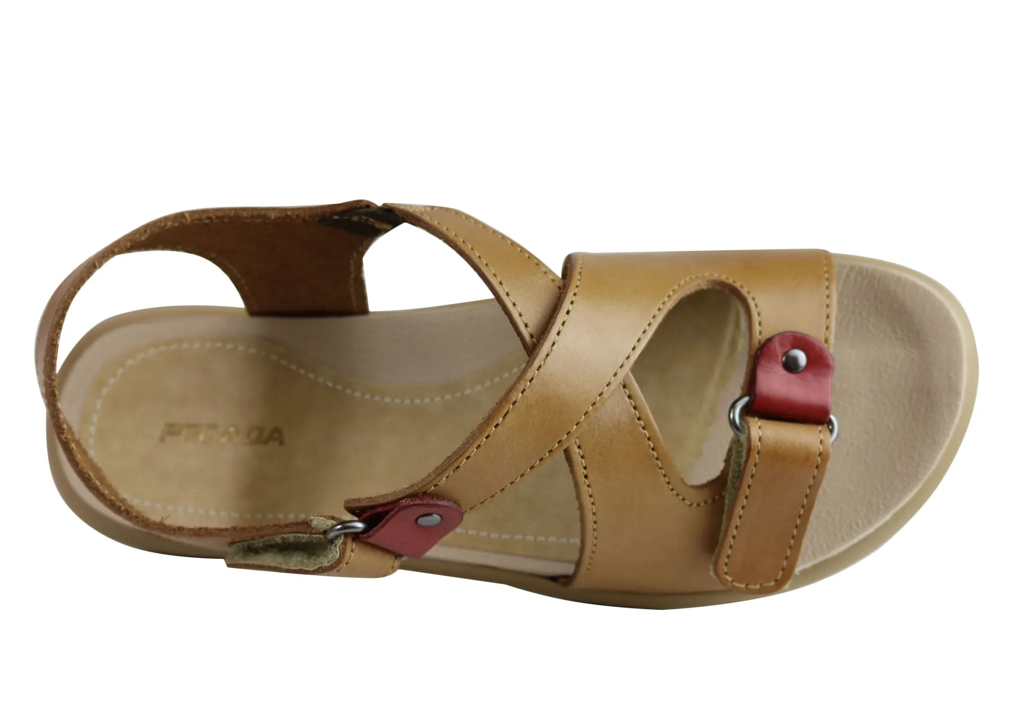 Pegada Ali Womens Comfort Adjustable Leather Sandals Made In Brazil