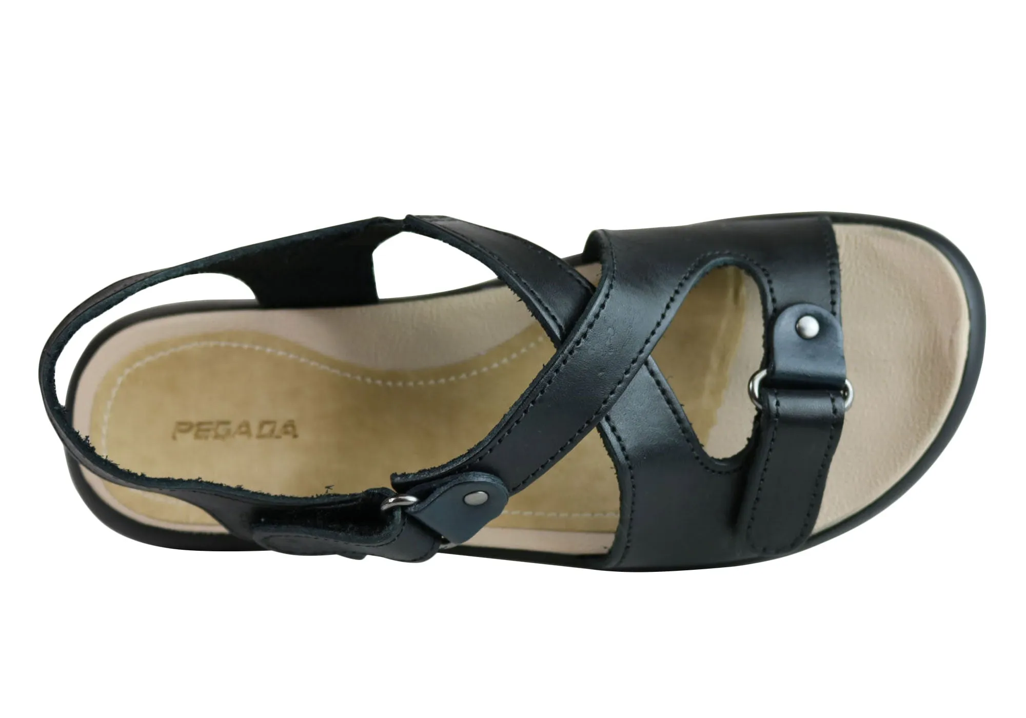 Pegada Ali Womens Comfort Adjustable Leather Sandals Made In Brazil