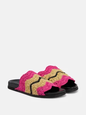 Pink crochet sandals