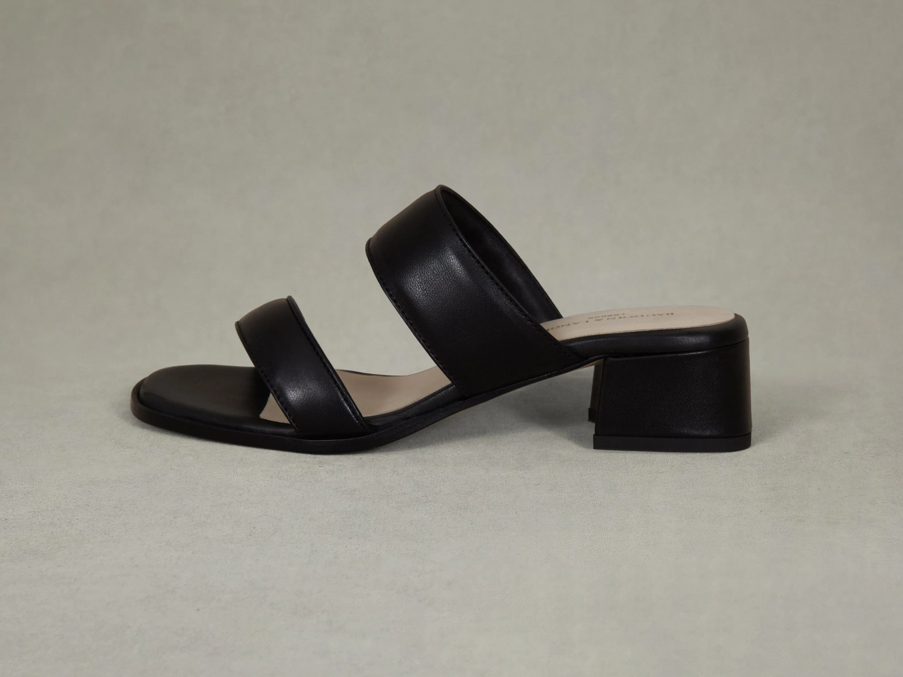 Plume Hi Sandal in Black Nappa