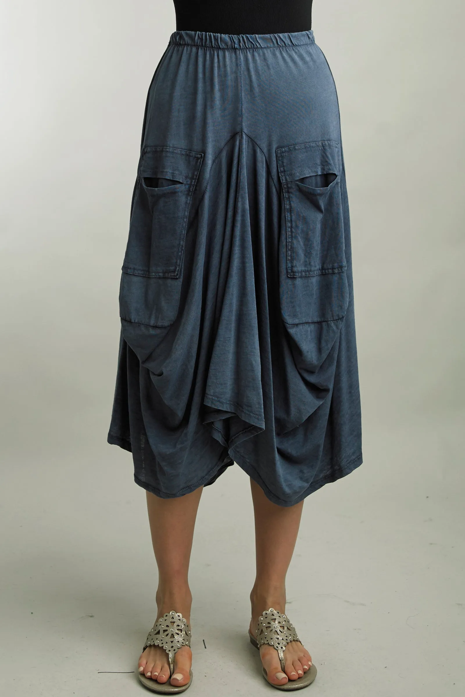 Ruched Linen Skirt