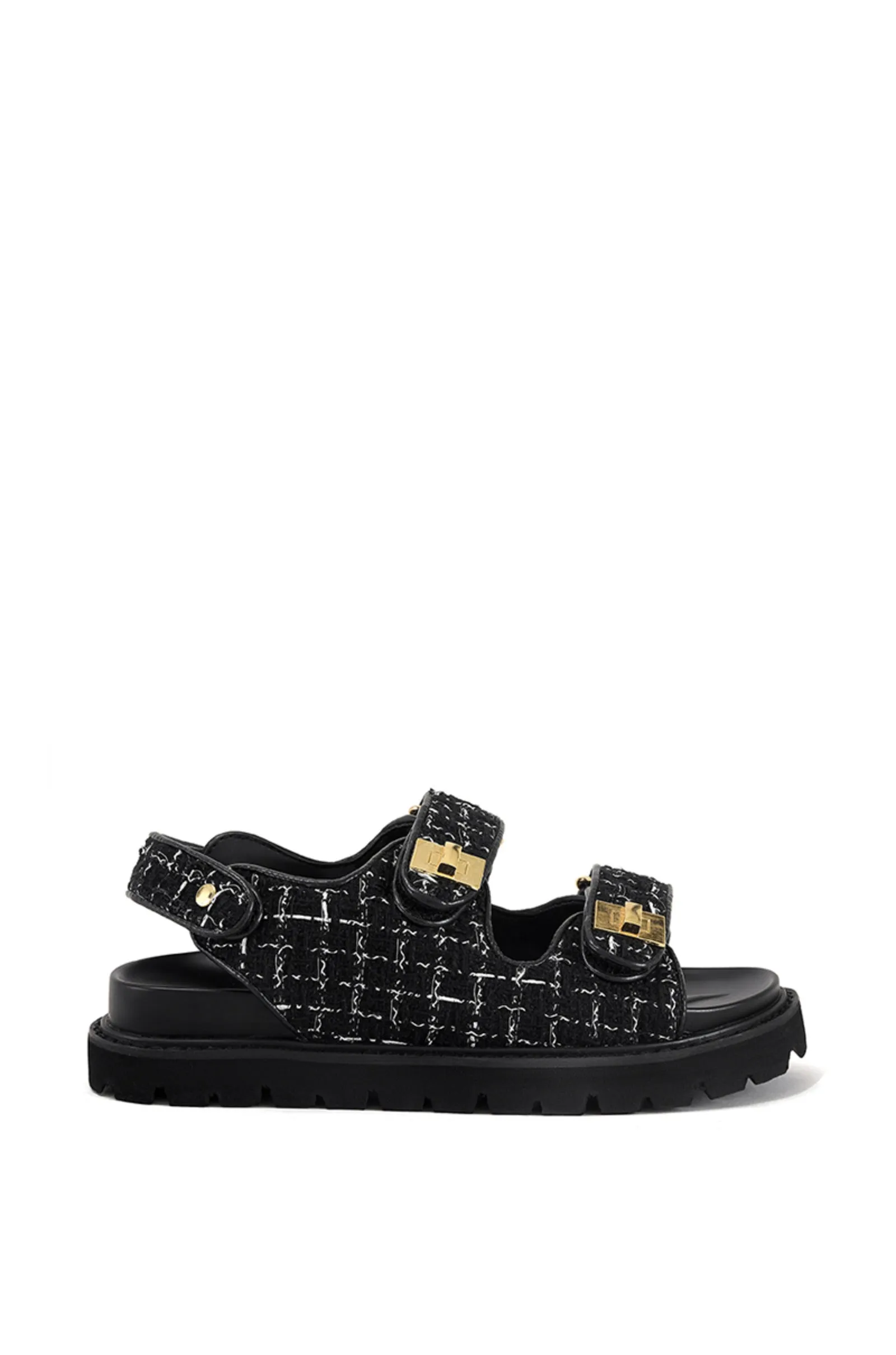 SANDIE-BLACK FLAT SANDAL