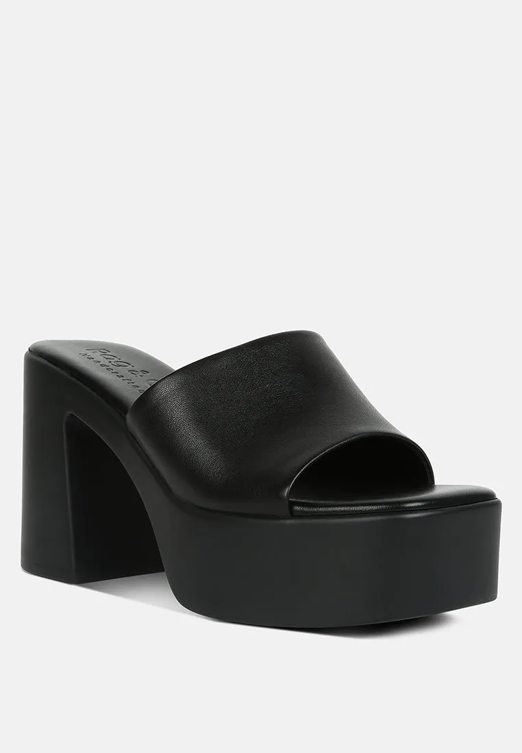 Scandal Slip On Block Heel Sandals