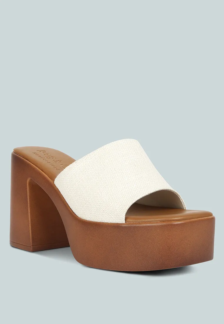 Scandal Slip On Block Heel Sandals