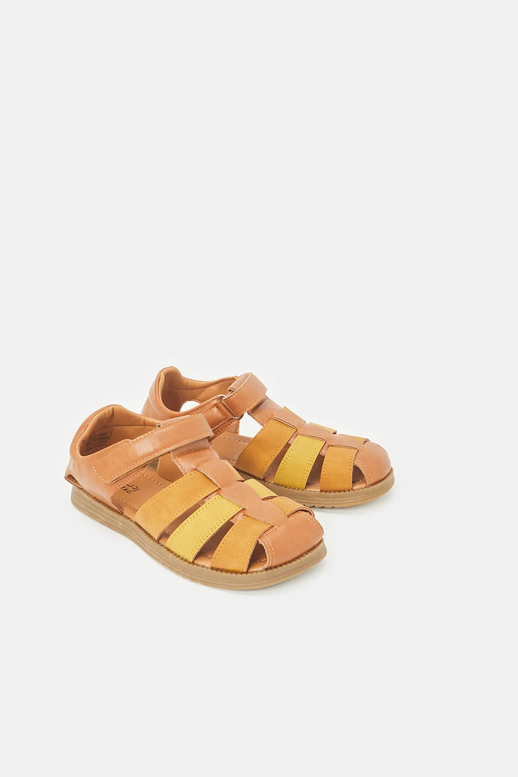 Senior Boys Beige Fisherman Sandals