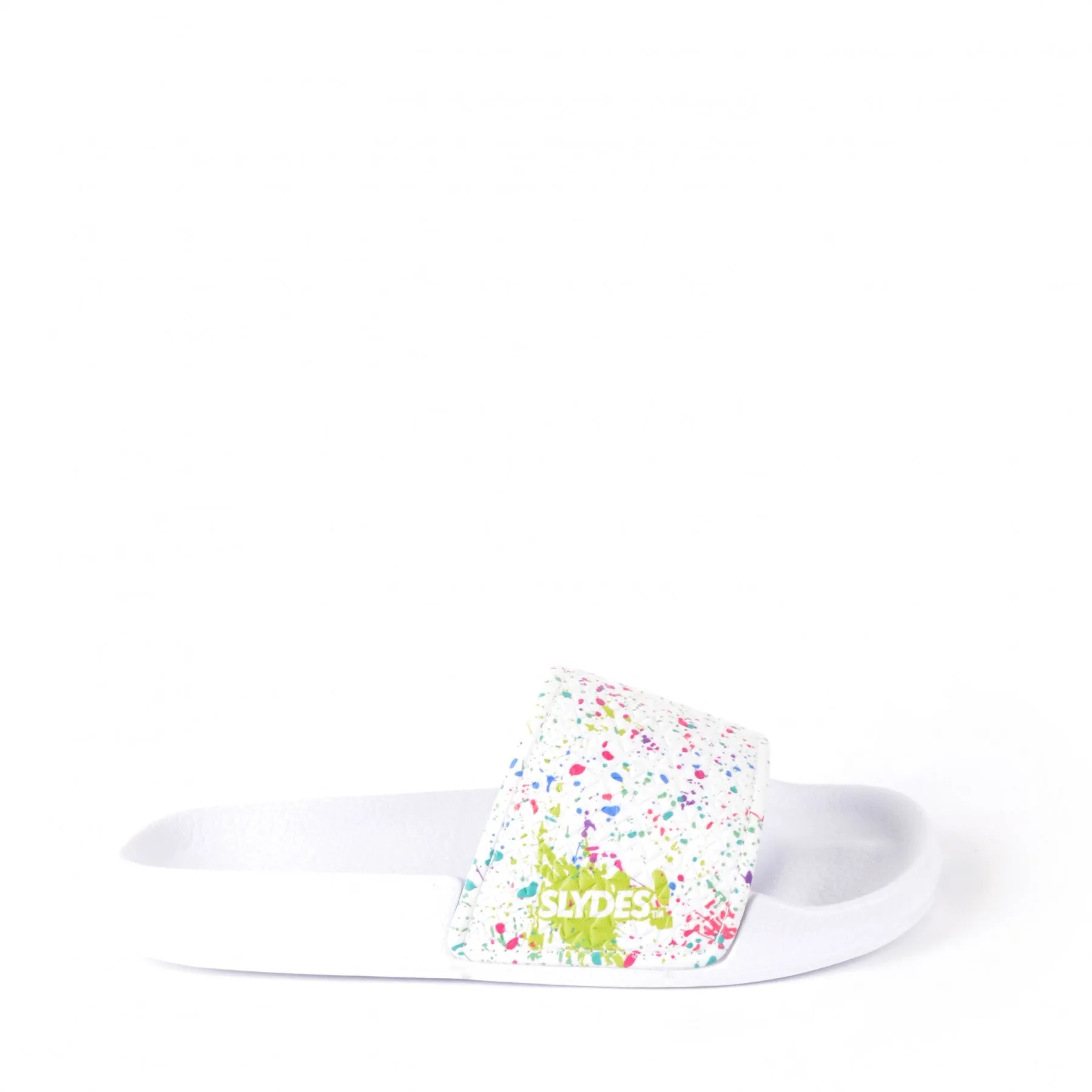 Slydes Rainbow Paint Splatter Slide Sandals