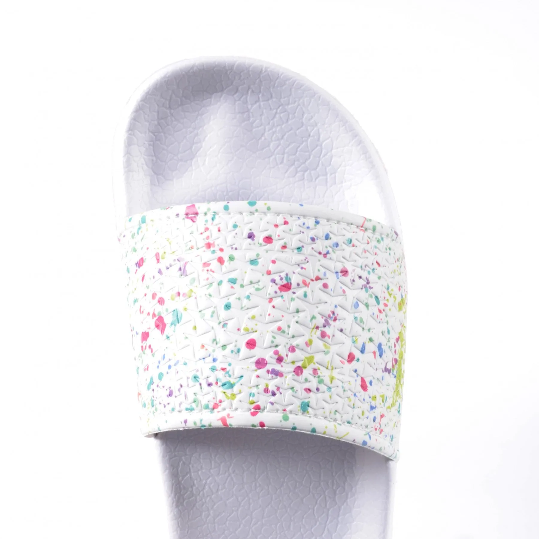 Slydes Rainbow Paint Splatter Slide Sandals