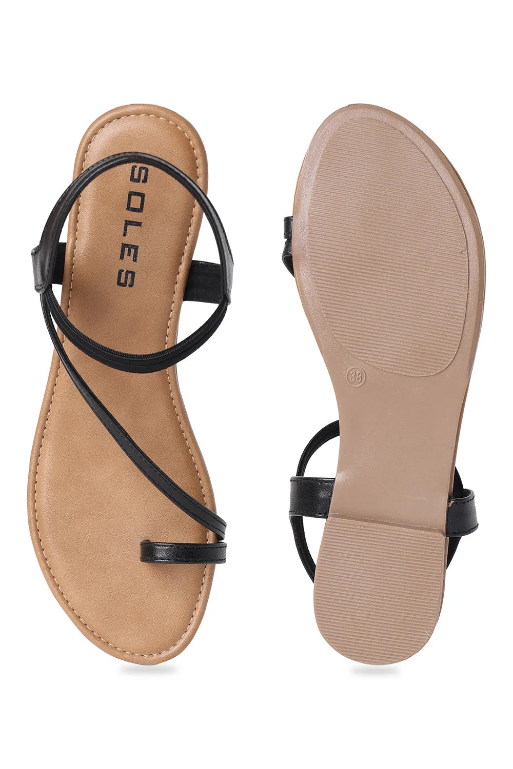 SOLES Toe Hold Flat Sandals