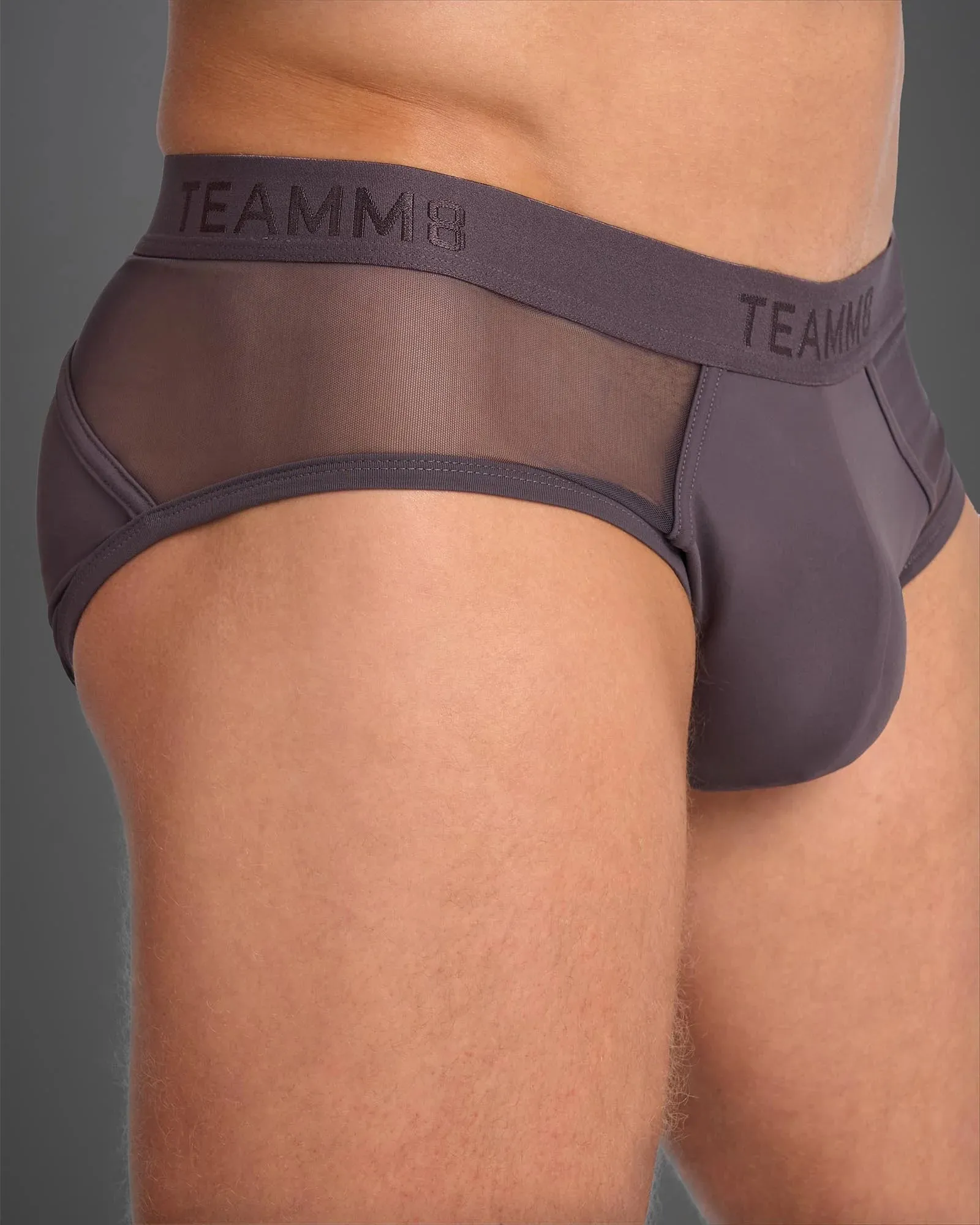 Teamm8 Score Sheer brief mesh gunmetal