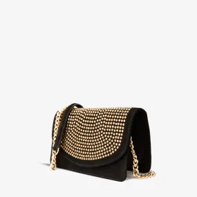 The Ailano Black Glitter Leather Handbag