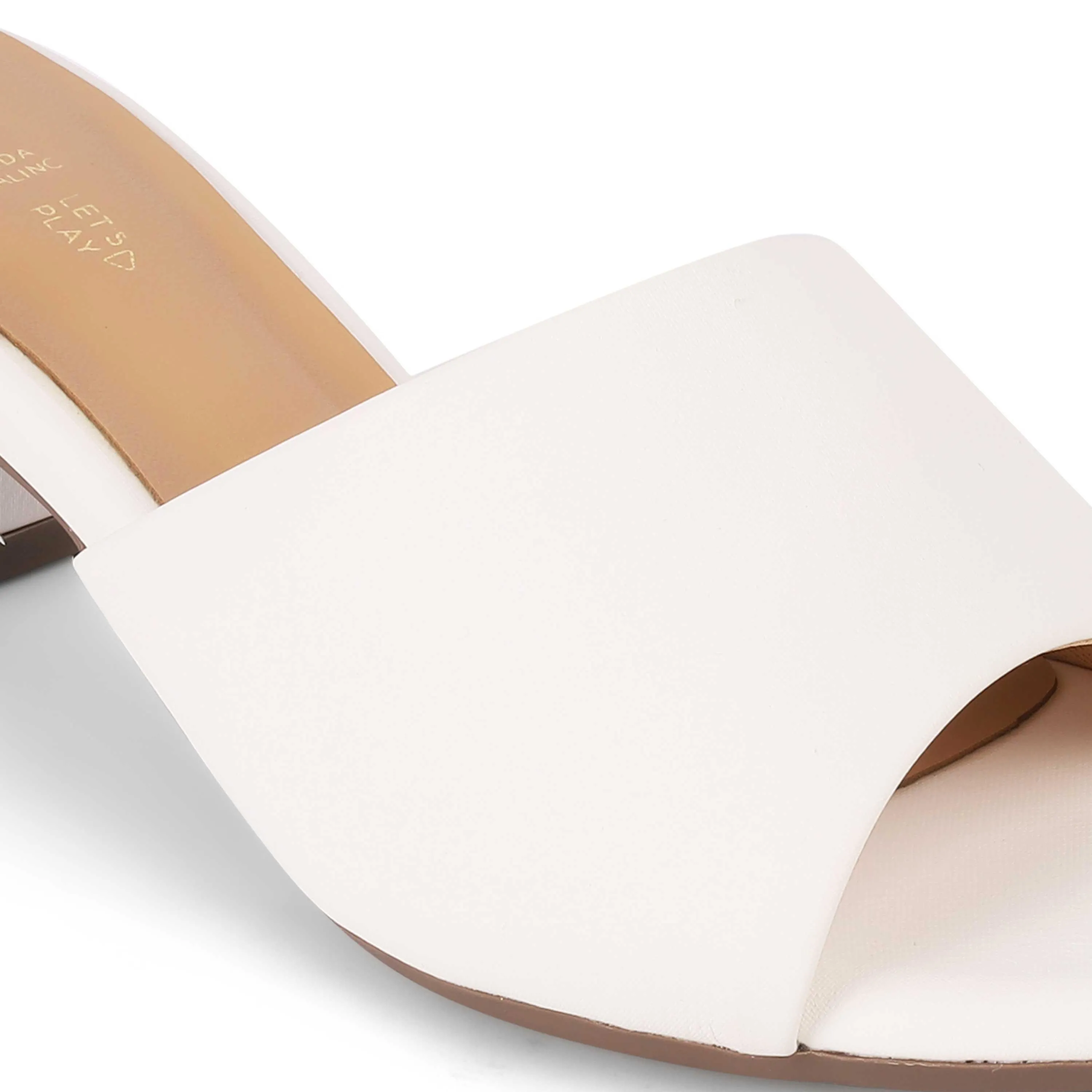 Tresmode Lismule White Women's Casual Block Heel Sandals