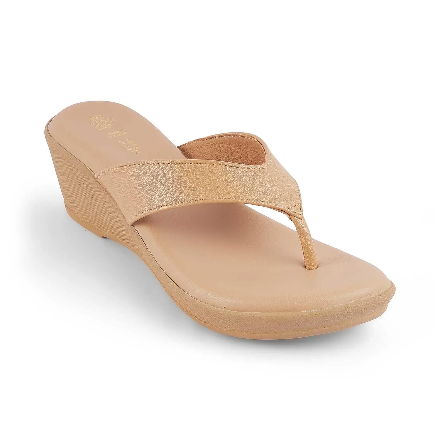 Tresmode Terni Beige Women's Casual Wedge Sandals