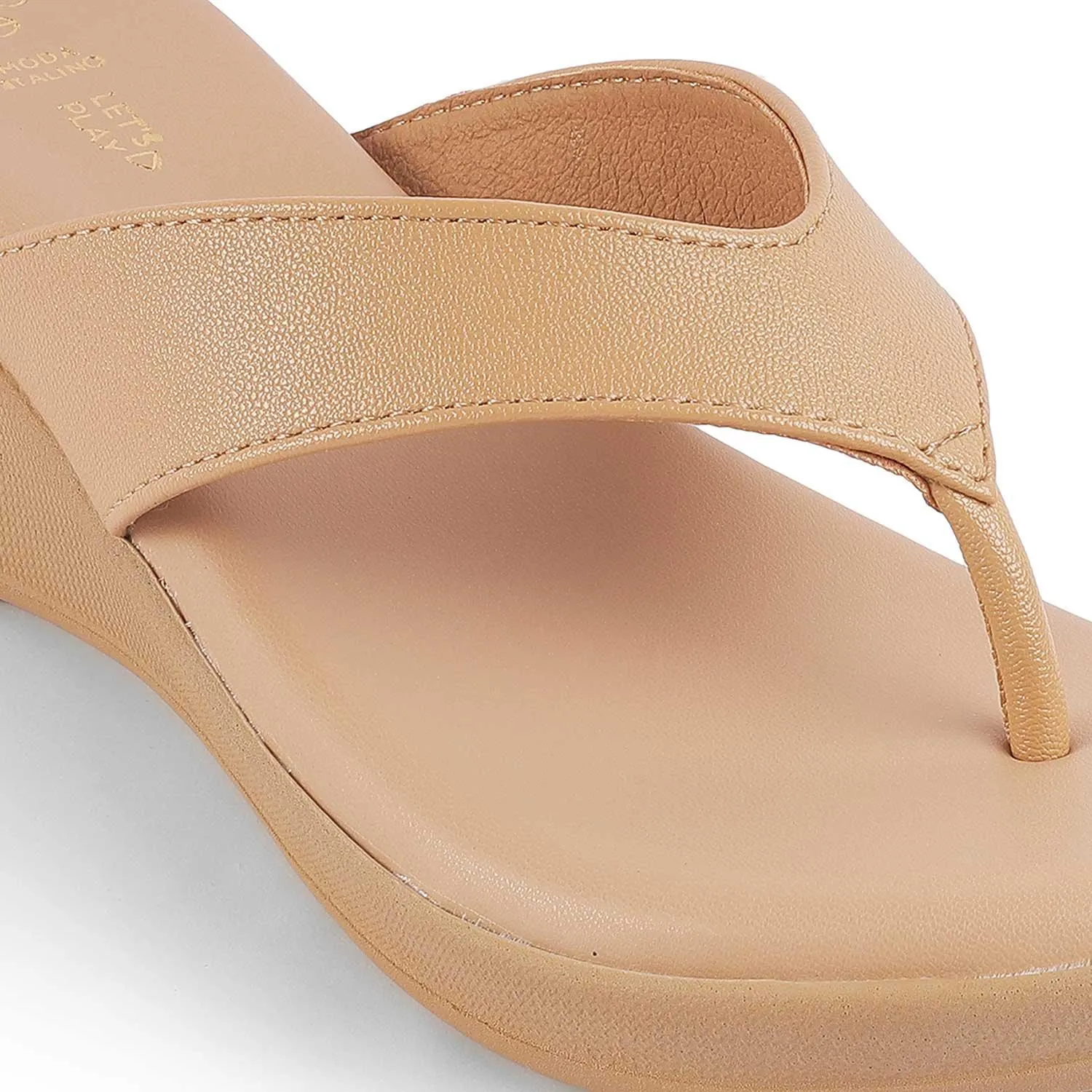 Tresmode Terni Beige Women's Casual Wedge Sandals