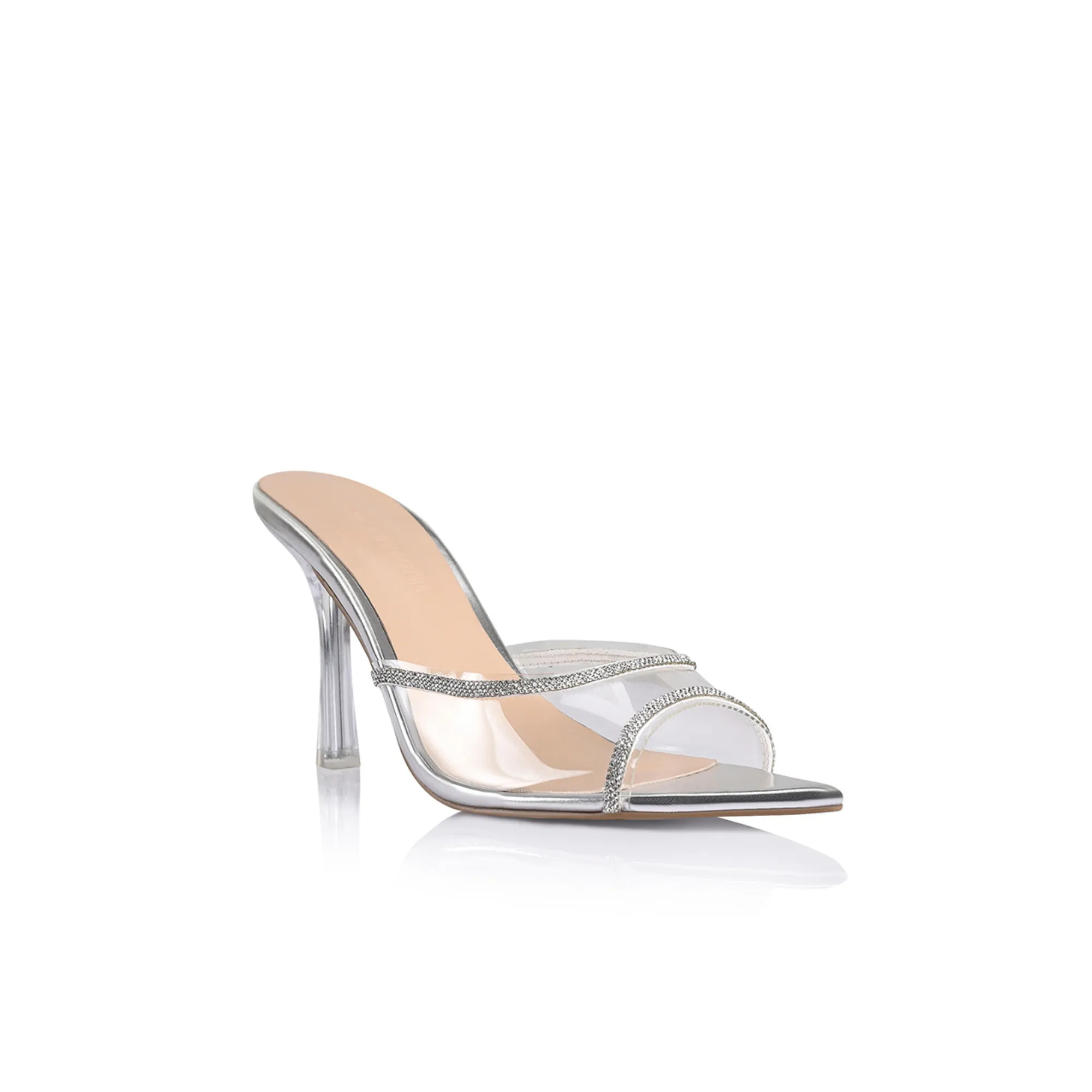 Zara Sandal Vinylite & Silver Metallic Leather